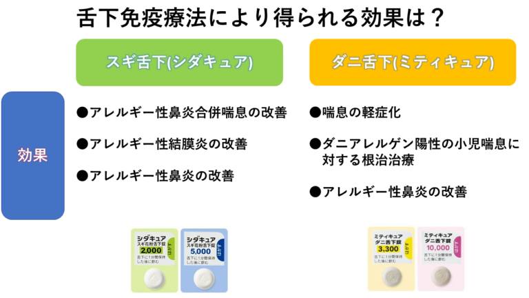 舌下免疫療法により得られる効果は？